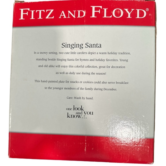 New! Fitz and Floyd Singing Santa Canapé Plate - Picture 4 of 4